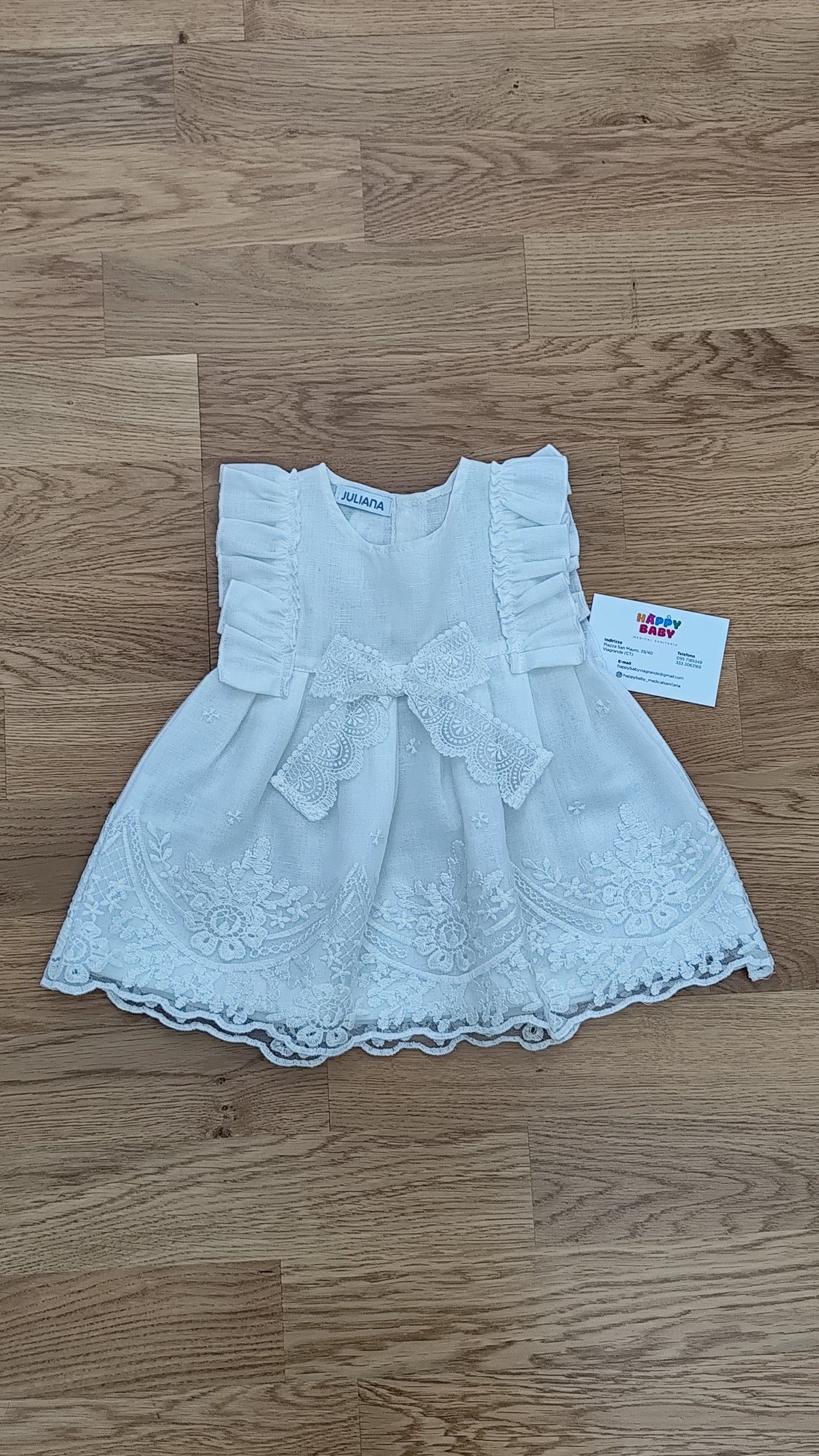 Abito in misto lino con pizzo