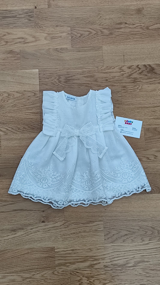 Abito in misto lino con pizzo