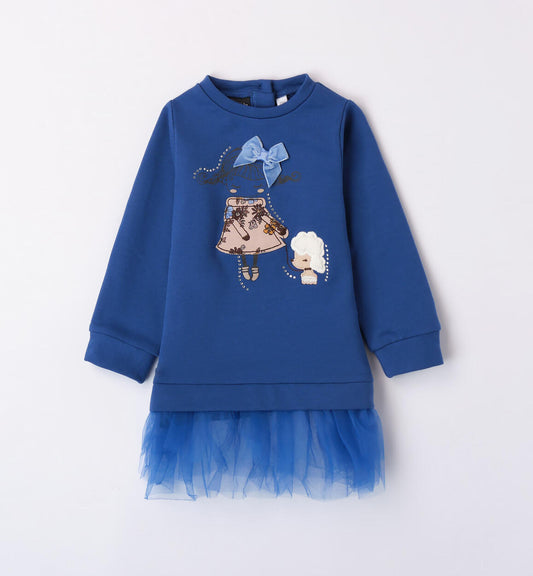 Abito bambina con balze in tulle