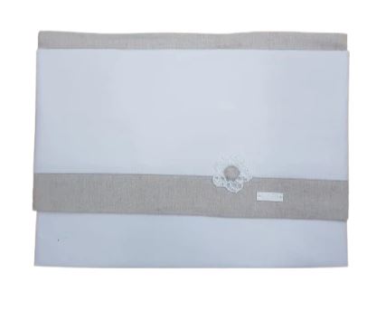 Set lenzuola 3 pz. con fiorellino applicato Lalalù